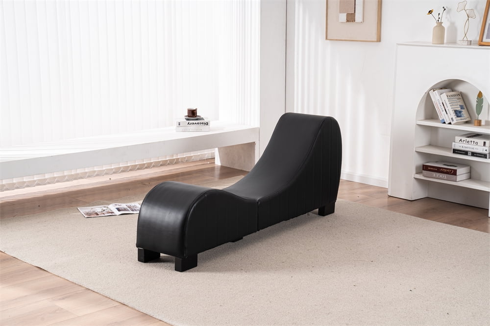 Leather Yoga Chaise Lounge for Adults, Curved Chaise Lounge for Yoga, Sturdy Chaise Lounges