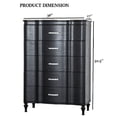 thumbnail image 5 of Newboti Furniture Glamorous Finish 1pc Chest Curved Front Full Extension Drawer Acrylic Handles Turned Wooden Legs Felt Lined Top Drawer Black Finish Bedroom Furniture BN.6381, 5 of 7