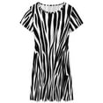 thumbnail image 3 of Zebra Black White Animal Print Dress Fashion Beach Short Sleeve Dresses Female Party Printed Sundress, 3 of 7