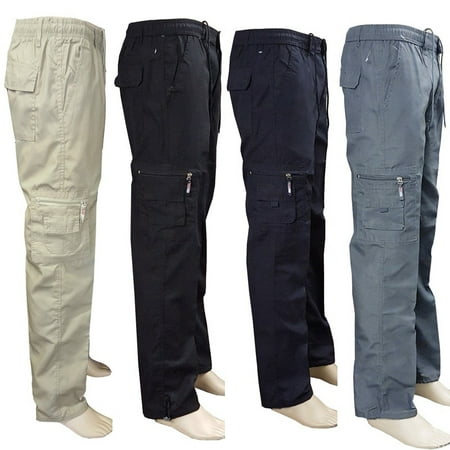 Fashion Men´s Solid Color Elastic Fighting Pants Work Pants Camping ...