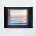 thumbnail image 3 of Tapiz de decoración del hogar para colgar en la pared con vista al mar, fondo de ventana, Bouguer Fresh, tapiz para dormitorio, decoración de mesita de noche, 3 of 5