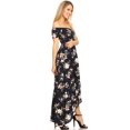 thumbnail image 2 of Women's Casual Floral Smocked Long Off Shoulder Hi-Lo Long Maxi Dress, 2 of 5