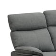 thumbnail image 2 of Fery 74 Inch Manual Recliner Sofa- 3 Seater- Gray Burlap Upholstery- Wood, 2 of 7