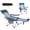 CYAN/GREY, variant on FUNDANGO Reclining Camping Chair, Folding Lounge Chairs with Removeable Footrest, 4-Position Adjustable Backrest, with Headrest & Side Pocket, Carry Bag, 390lbs Capacity