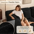 thumbnail image 6 of 110" Modular L Shaped Sectional Sofa, Upholstered Deep Seat Cloud Couch No Assembly Required with Movable Ottoman & 5 Pillows for Living Room,Bedroom,Office (Black), 6 of 11