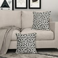 thumbnail image 6 of Leopard Pillow Covers 20x20 Inch Black and White Cheetah Animal Print Decorative Case Linen Square Cushion for Home Sofa Couch Bedroom Livingroom Patio (Pack of 2), 6 of 6