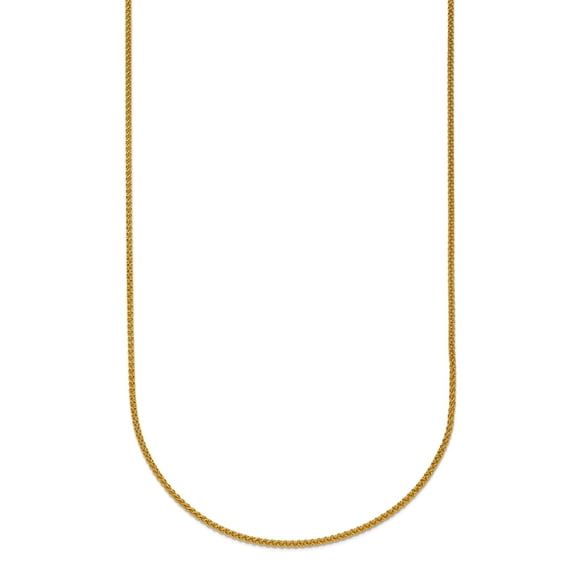 14k Solid Yellow Gold 1.1mm Wheat Chain Necklace 18 Inch Chain Necklace for Women and Men