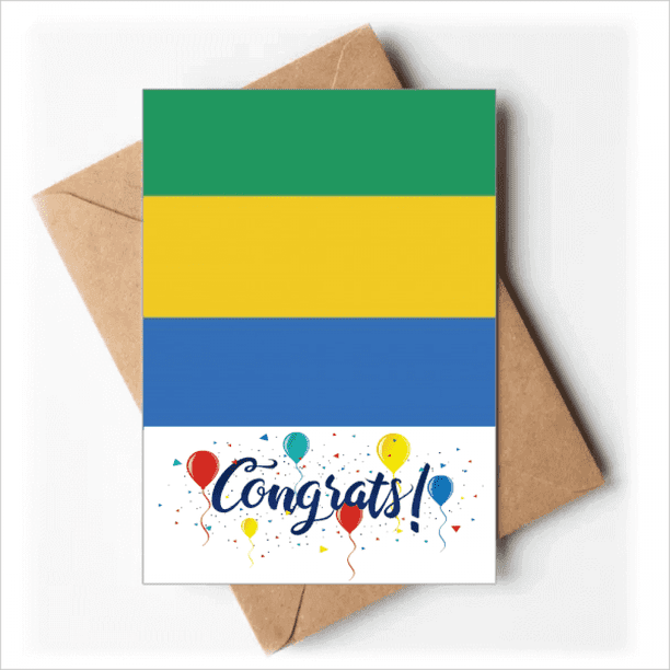 Gabon National Flag Africa Country Wedding Cards Congratulations ...