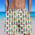 thumbnail image 2 of Dovford Swimming Shorts for Men Swimsuit Board Shorts Pineapple Print with Pockets Regular Fit Pull-on Drawstring Nylon Board Shorts, 2 of 5