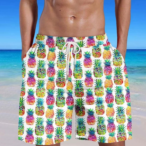 Puntoco Pantalones Cortos Para Hombre Con Bolsillo Con Cordón Y Estampado, Color Naranja Xxl