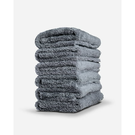 Adam's Borderless Grey Microfiber Towel (6pk) - Premium Ultra Soft Detailing Cloths