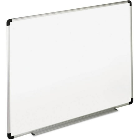 Universal Dry Erase Board, Melamine, 48" x 36", White, Black/Gray Aluminum/Plastic Frame