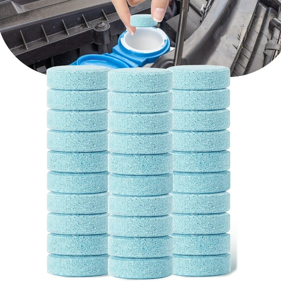 30 Pcs Glass Wiper Cleaning Tablets, Concentrated Car Effervescent Washer Cleaning Tool for Car Kitchen Window