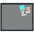 thumbnail image 2 of PinPix 24x20 Custom Cork Bulletin Board Quatrefoil Dk Grey Poster Board Has a Fabric Style Canvas Finish, Framed in Quatrefoil Dk Grey, by ArtToFrames (PinPix-583), 2 of 6