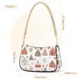 thumbnail image 3 of FORMRS Womens Shoulder Bag with Chain Strap Clutch Purse Cute Tote Handbag, Orange Nordic Christmas, 3 of 7