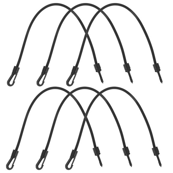 CRILSTYLEO Durable Bike Tensioner Belt Cargo Binding Elastic Cord Sturdy Fastening Black 6Pcs