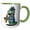 Green/White, variant on 3drose, Funny Cool T-rex Dinosaur Playing Saxophone Jazz Music Graffiti, 15oz Mug