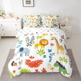 thumbnail image 2 of Castle Fairy Kawaii Lion Elephant Giraffe Bedding Comforter Set,Wildlife Full Bedding Set, 2 of 8