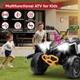 thumbnail image 3 of 24V Ride on Toys, 4 Wheeler ATV for Kids with 2 Seater, 4x200W Motors, 4WD/2WD Switchable, White, 3 of 8