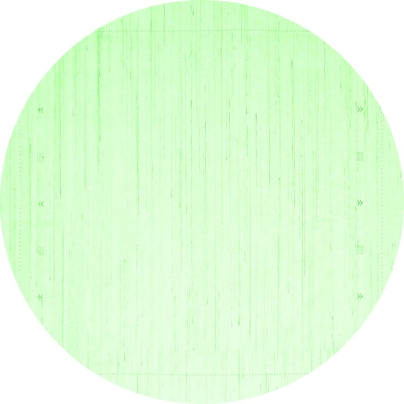 Ahgly Company Indoor Round Solid Green Modern Area Rugs, 6' Round