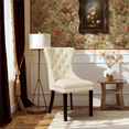 thumbnail image 2 of Subrtex Modern PU Leather Dining Chairs Set of 2, Wingback with Button Tufted Back & Nailhead Trim, White, 2 of 7