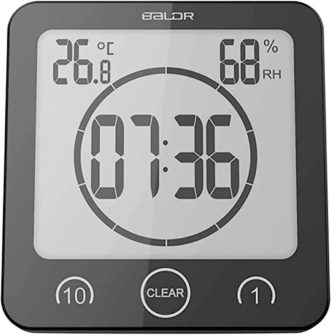 Digital Shower Clock with Timer Waterproof Shower Timer for Kids and