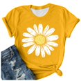 thumbnail image 4 of Trendfront Womens Cute Daisy Floral T-Shirts Crewneck Short Sleeve Regular Fit Graphic Tunics Vintage Casual Summer Tee for Women, 4 of 4