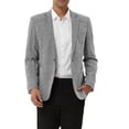 thumbnail image 1 of INSPIRE CHIC Men's Casual Plaid Sports Coat Notched Lapel Button Houndstooth Blazer S Gray, 1 of 6