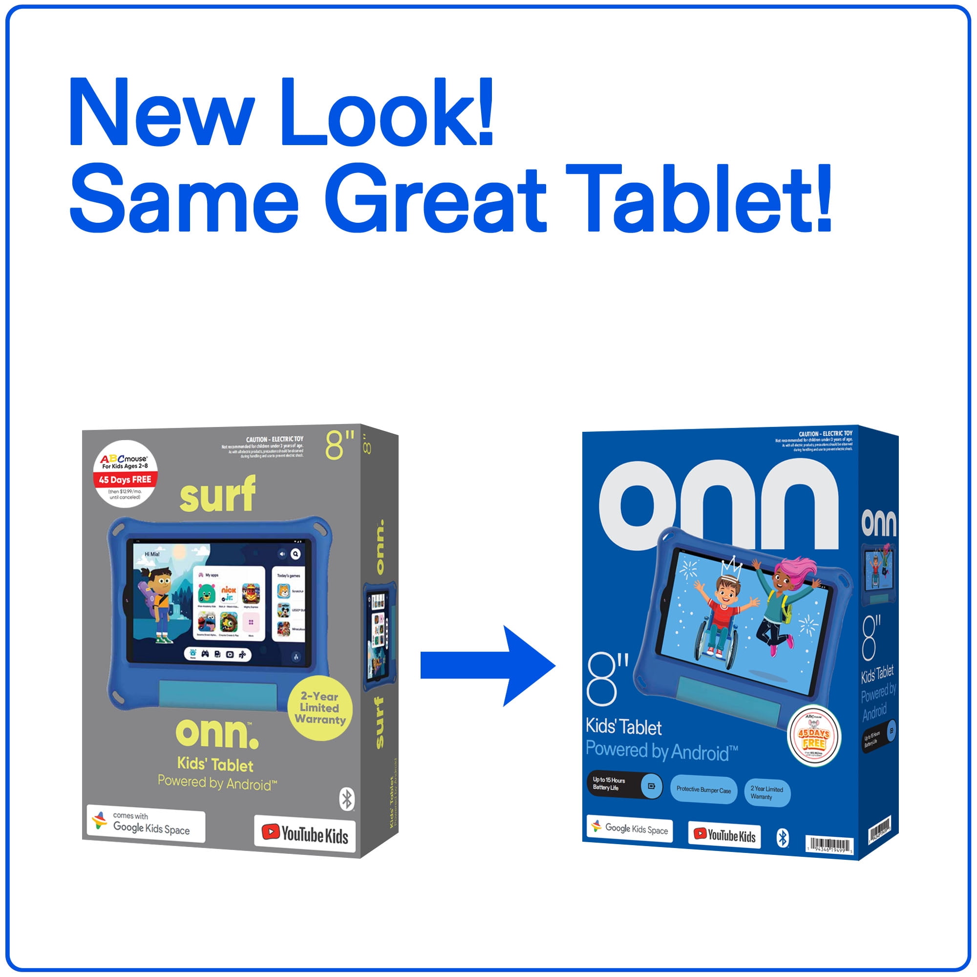 onn 8" Kids Tablet, 32GB (2024 Model) - Blue