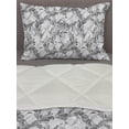 thumbnail image 3 of Grunge Comforter & Sham Bedding Set, Monochrome Line Art Style Leaves Natural Floral Pattern Sketchy Modern Design, 3 pcs Duvet Set Microfiber Filling Quilt, 5 Sizes, White Black Grey, by Ambesonne, 3 of 4