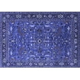 thumbnail image 1 of Ahgly Company Machine Washable Indoor Rectangle Oriental Blue Traditional Area Rugs, 7' x 10', 1 of 4