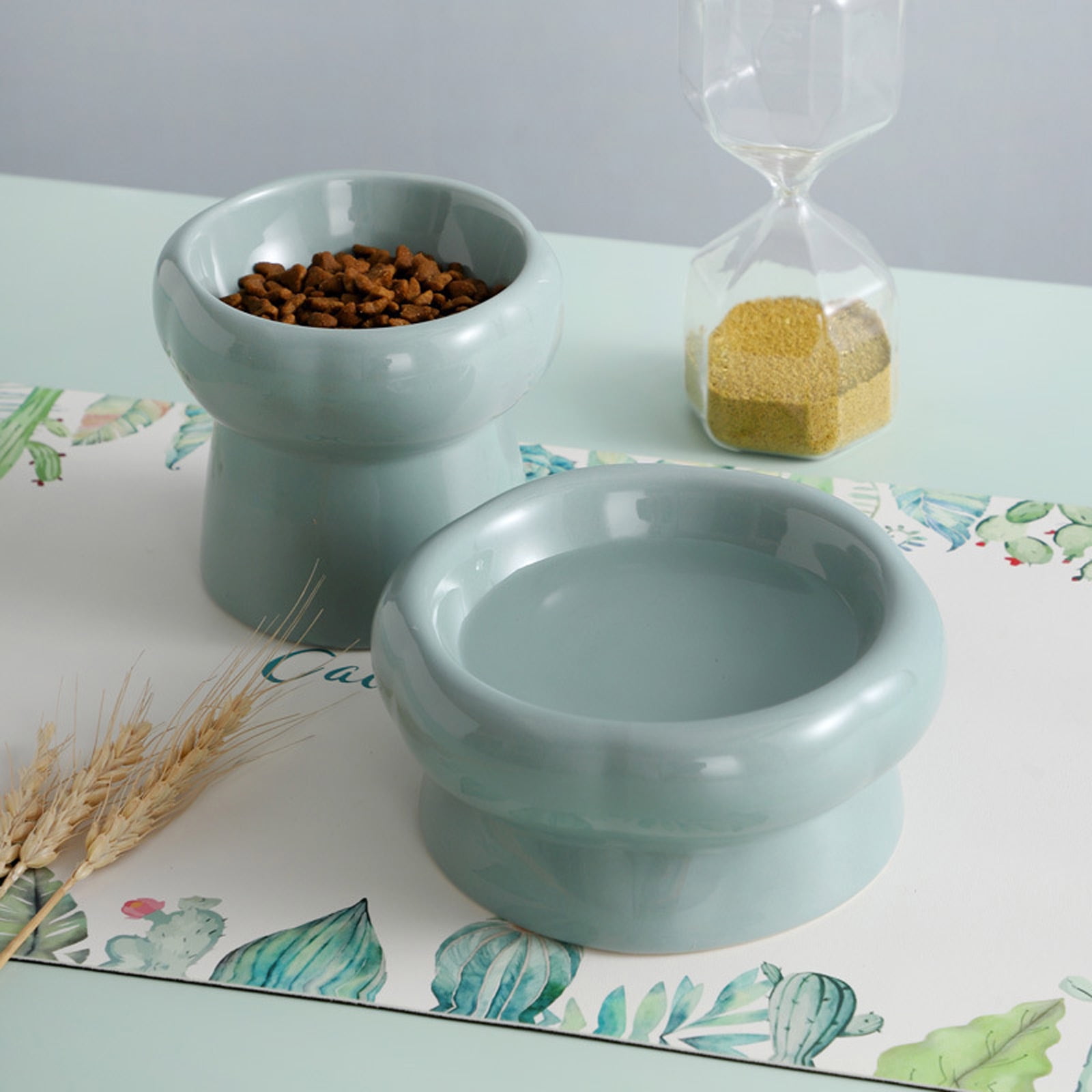 BToBackyard Ceramic Cat Bowl Raised Cat Bowls Elevated Cat Food Bowls Water Bowl with Stand Ceramic Cat Feeding Bowls Pet Food Water Bowls Walmart