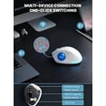 thumbnail image 2 of Ergonomic Wireless Trackball Mouse, Adjustable Angle, Thumb Control, Quiet Click, Rechargeable, Multi-Device Bluetooth & USB, for Windows Mac-White Ball, 2 of 9