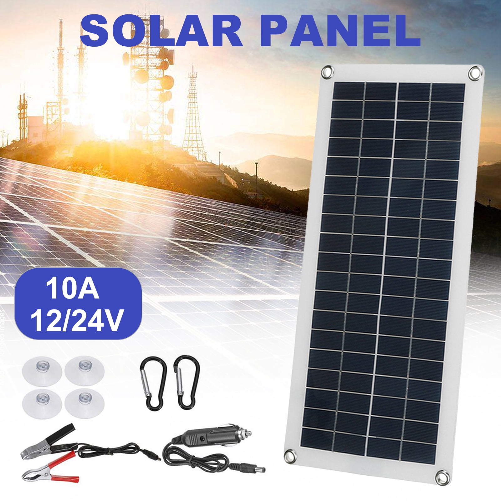 Solar Panel Kit Flexible Solar Panel, 20W Portable Solar Charger with Dual USB Output and DC5521 Interface, for 12V Car Small Home Appliances Dual USB Charging Panel Kit