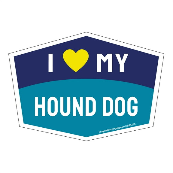 I Love My Hound Dog Hexagon Shaped Magnet