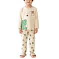 thumbnail image 3 of Bovxnpu Boys Girls Sleepwear Set Kids Print Cotton Long Sleeve Top Pants Homewear Outfits, 3 of 8
