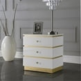 thumbnail image 3 of Pemberly Row Table d'Appoint Contemporain en Laque Blanche/or, 3 of 5