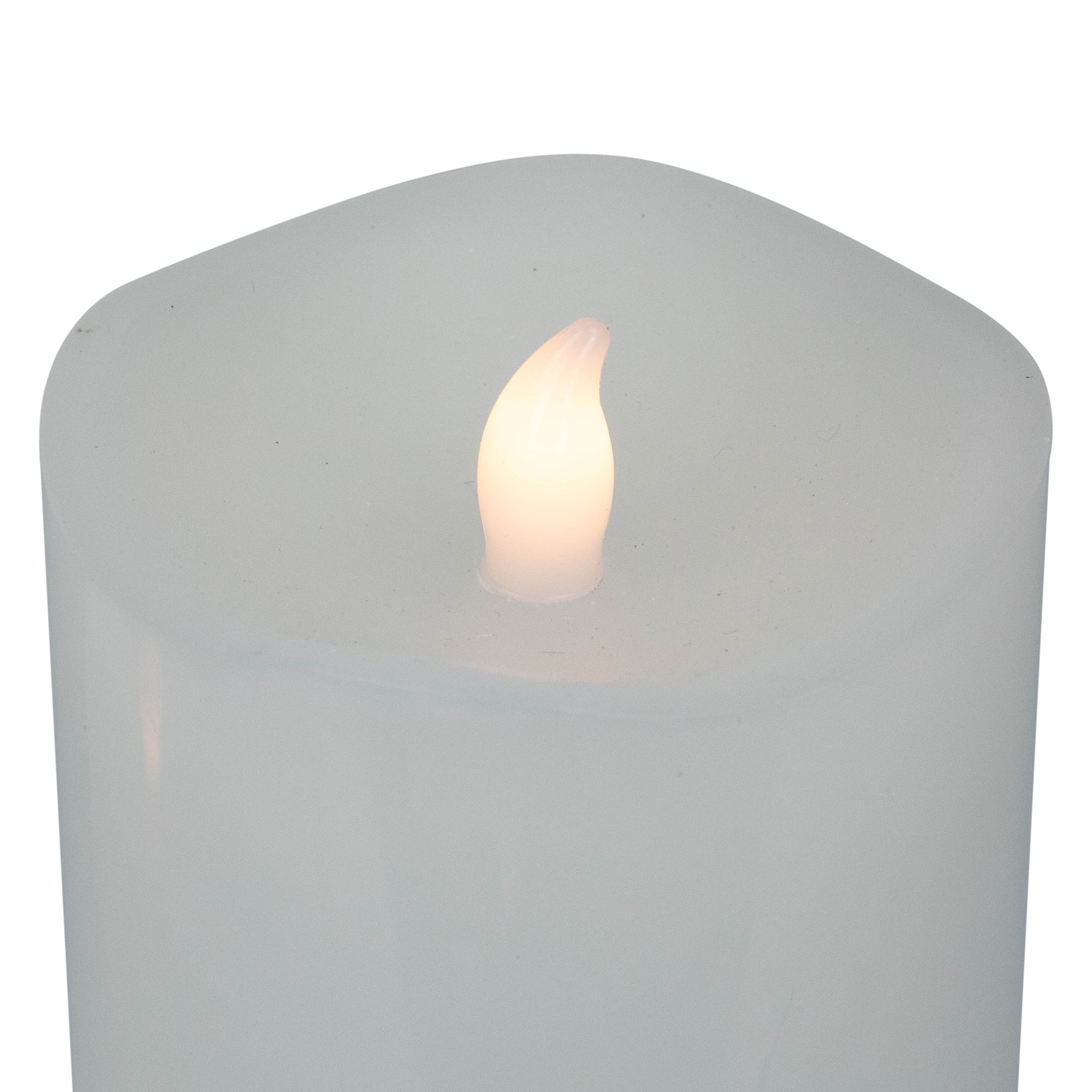 Northlight LED Flickering Flameless Wax Pillar Candles - 8" - White - Set of 3