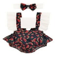 thumbnail image 1 of Body Manches Courtes à Volants + Bandeau pour Bébé Fille Pastèque, 1 of 4