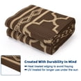 thumbnail image 5 of Hasoo 10' x 20' Brown Outdoor Rug for Patio Decor Waterproof Plastic Straw Modern Geometric Carpet PP Tube Woven Portable Camping Mat for Picnic Balcony, 5 of 7