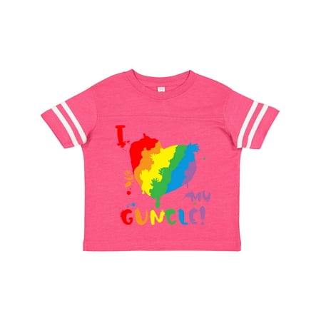

Inktastic Pride Heart Kid Finger Paint I Love My Guncle! Gift Toddler Boy or Toddler Girl T-Shirt