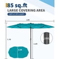 thumbnail image 6 of 13 ft Rectangle Patio Umbrellas Large Outdoor Umbrella with Crank Powerful UV Protective Table Umbrella Outdoor Patio for Backyard, Pool, Garden, Deck for 2-6 People, 6 of 6