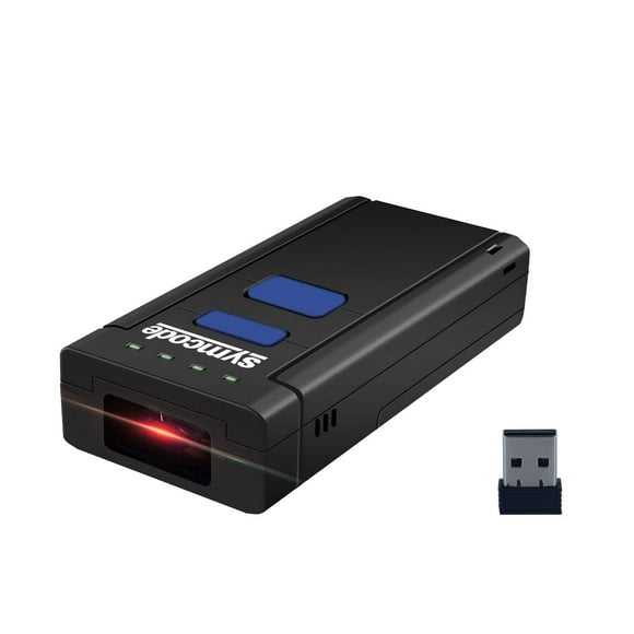 Symcode Bluetooth Wireless Barcode Scanner,Compatible with Bluetooth Function & 2.4GHz Wireless, Portable Barcode Reader Work with Windows, Mac,Android, iOS Phones, Tablets or Computer
