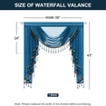 thumbnail image 5 of VOGOL Dark Blue Sheer Waterfall Valances, Luxury European Style Swag Curtains Valance for Living Room Bay Windows, Light Filtering Voile Curtain with Bead Tassels, 1 Panel, 39 inches Wide, 5 of 7