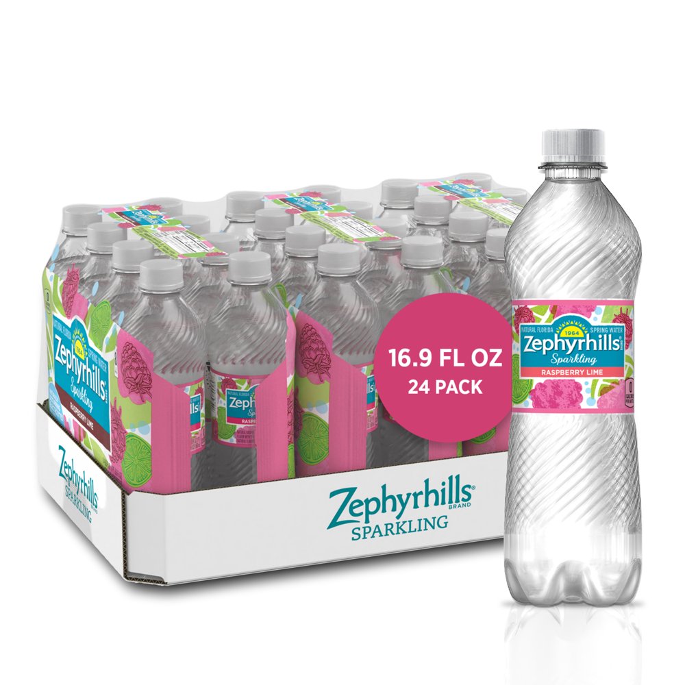 Zephyrhills Sparkling Water, Raspberry Lime, 16.9 oz. Bottles (24 Count