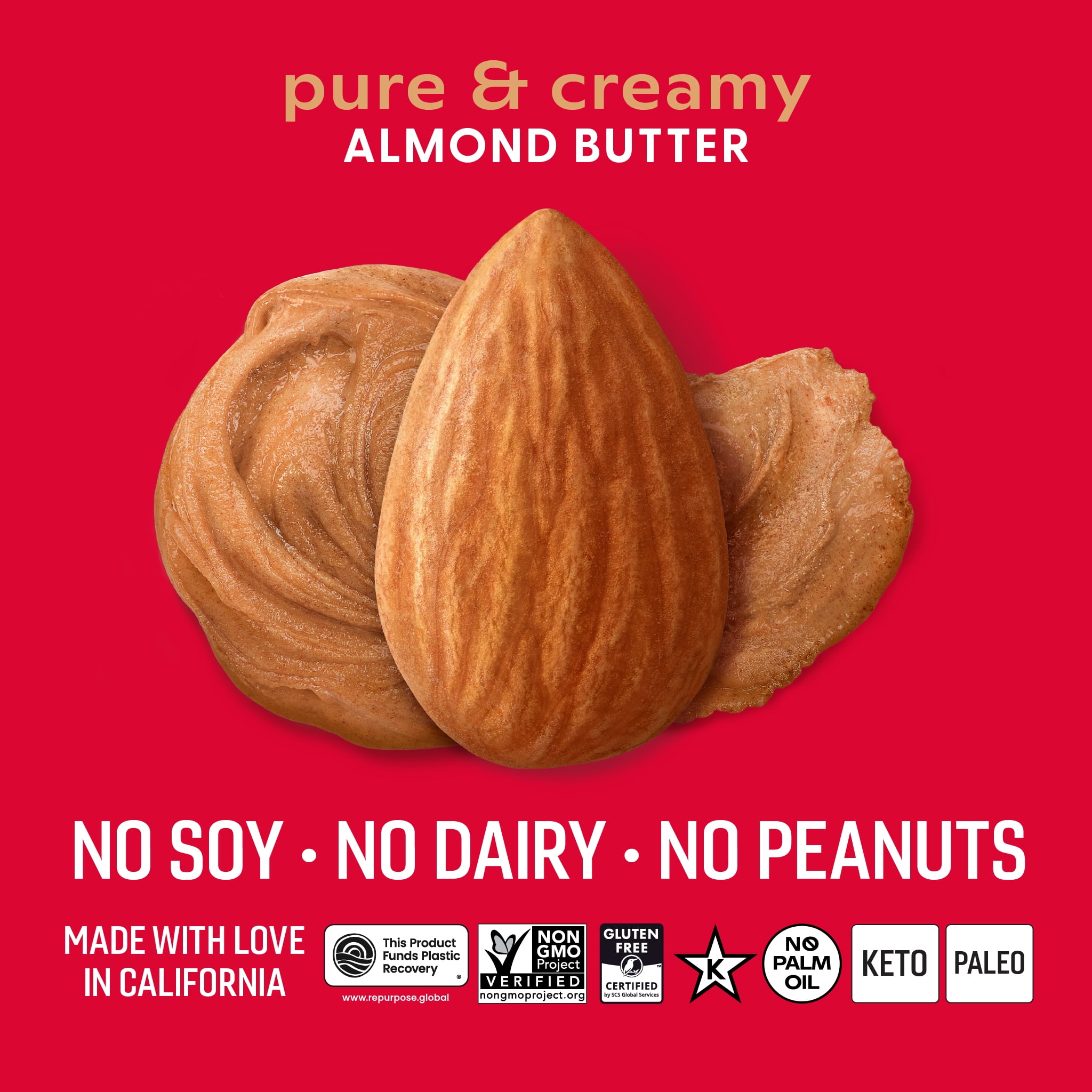 (2 pack) Octonuts Dry Roasted Almond Butter 16oz - Pure Creamy Nut Butter - Heart Healthy and Delicious - Gluten Free, Vegan, Kosher, Paleo, Non-GMO Nut Butters Single Ingredient