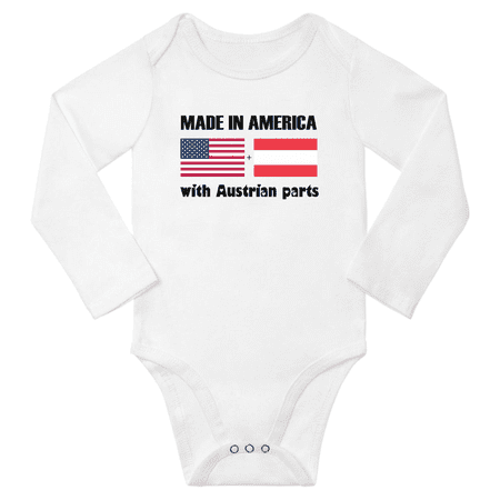 

Made in America With Austrian Parts Baby Long Sleeve Romper (White 6 Months)