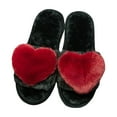 thumbnail image 3 of Qicasul Women's slipper Winter Fuzzy Fluffy Slippers Indoor Soft Fuzzy Shoes With Slip Sole Comfortable Home Footwear for Daily Relaxation Wine, 3 of 3