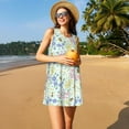 thumbnail image 3 of Balery Honey Bees And Flowers Vestidos de verano para mujer con estampado: vestido holgado sin mangas, vestido playero informal y cómodo para días calurosos., 3 of 7