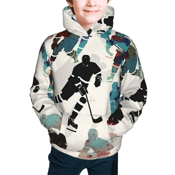Youth Hoodies Sweashirts Kids Hooded Sweatshirt, Hockey Players Vintage